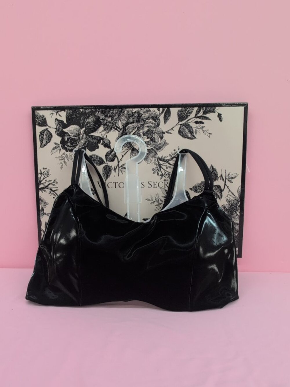 Victoria's Secret VSX Elevate Liquid Shine Sports Bra Black Large NWT